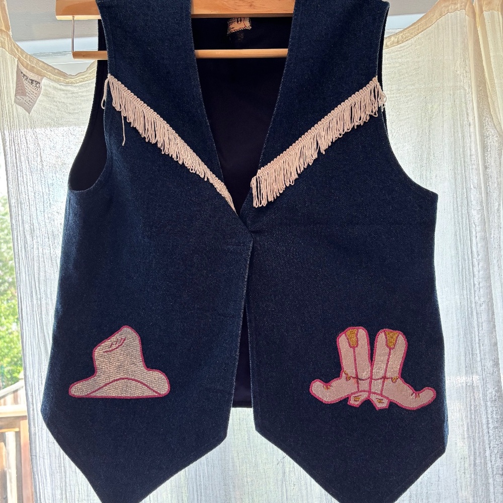 Denim cowboy vest